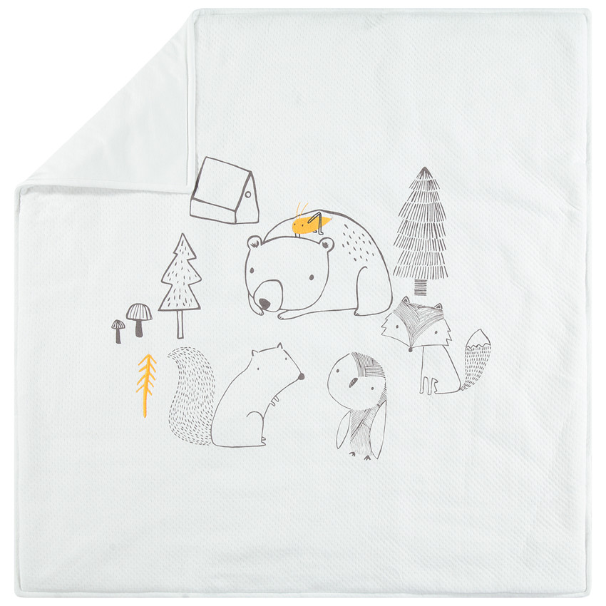 Couverture en jersey avec animaux de la fôret - 80x80cm 