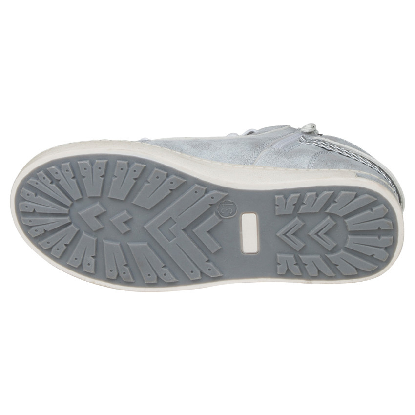 Ασημί μποτάκια με κορδόνια με γκλίτερ και πλεξίδες από 28 ως 38 