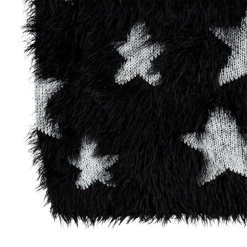 Παιδικά - Πλεκτό πουλόβερ με χνουδωτή ύφανση και αστεράκια που κάνουν αντίθεση σε όλη την επιφάνεια 