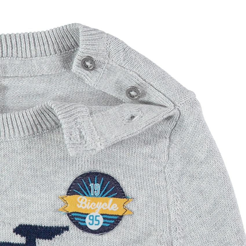 Δίχρωμο πλεκτό με ζακάρ μοτίβο ποδήλατο 