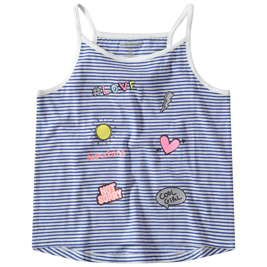 Παιδικά - Φανελάκι με ρίγες σε όλη την επιφάνεια και τυπωμένα σύμβολα 