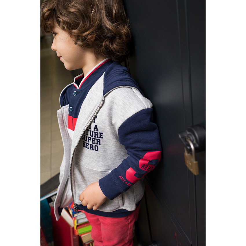 Μακρυμάνικο πόλο από βαμβακερό πικέ με λωρίδες σε αντίθεση και τσέπη 