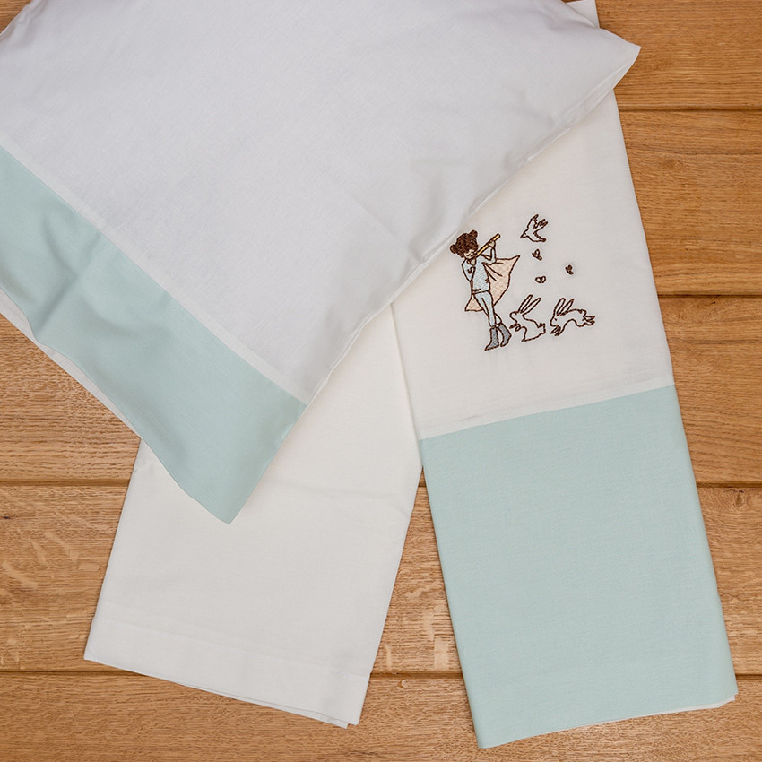  Σετ σεντόνια καλαθούνας-λίκνου 3τμχ fairytale μέντα  