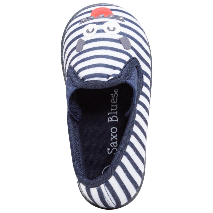 Ριγέ μαλακά παντοφλάκια με λάστιχα και τυπωμένη φιγούρα 