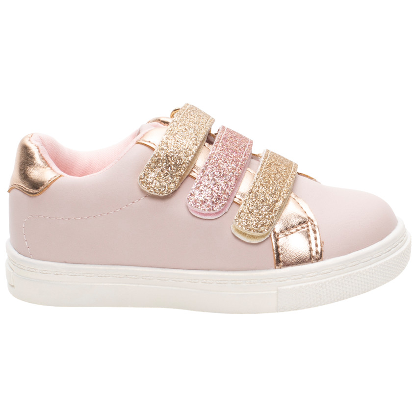 Baskets basses à scratchs pailletés 