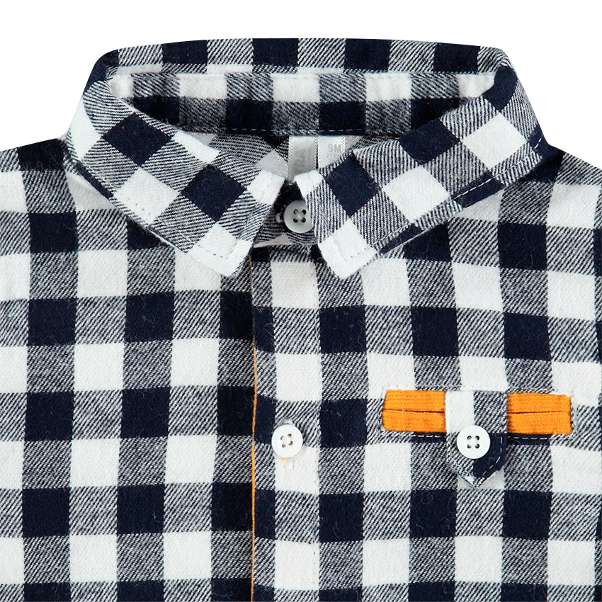 Σύνολο με πουκάμισο καρό από φανέλα και σαλοπέτα με επένδυση μικροφλίς 