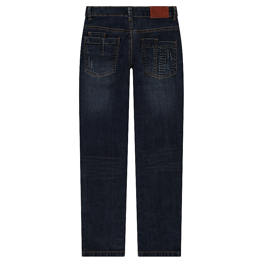 Παιδικά - Τζιν με φθαρμένη και τσαλακωμένη όψη και ρεβέρ που κάνει αντίθεση 