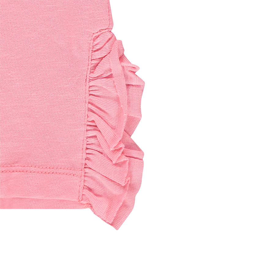 Μακρυμάνικη μπλούζα με βολάν και φουντίτσες κάτω από διχτυωτή φάσα 