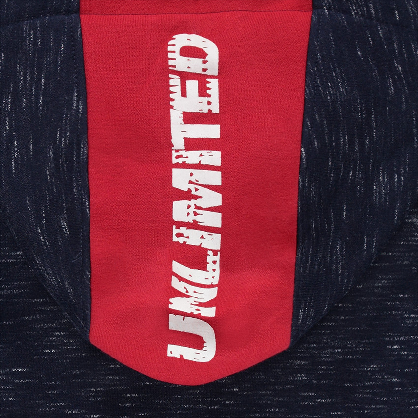 Παιδικά - Δίχρωμη φανελένια ζακέτα με διακοσμητικό ρέλι και τυπωμένη κουκούλα 