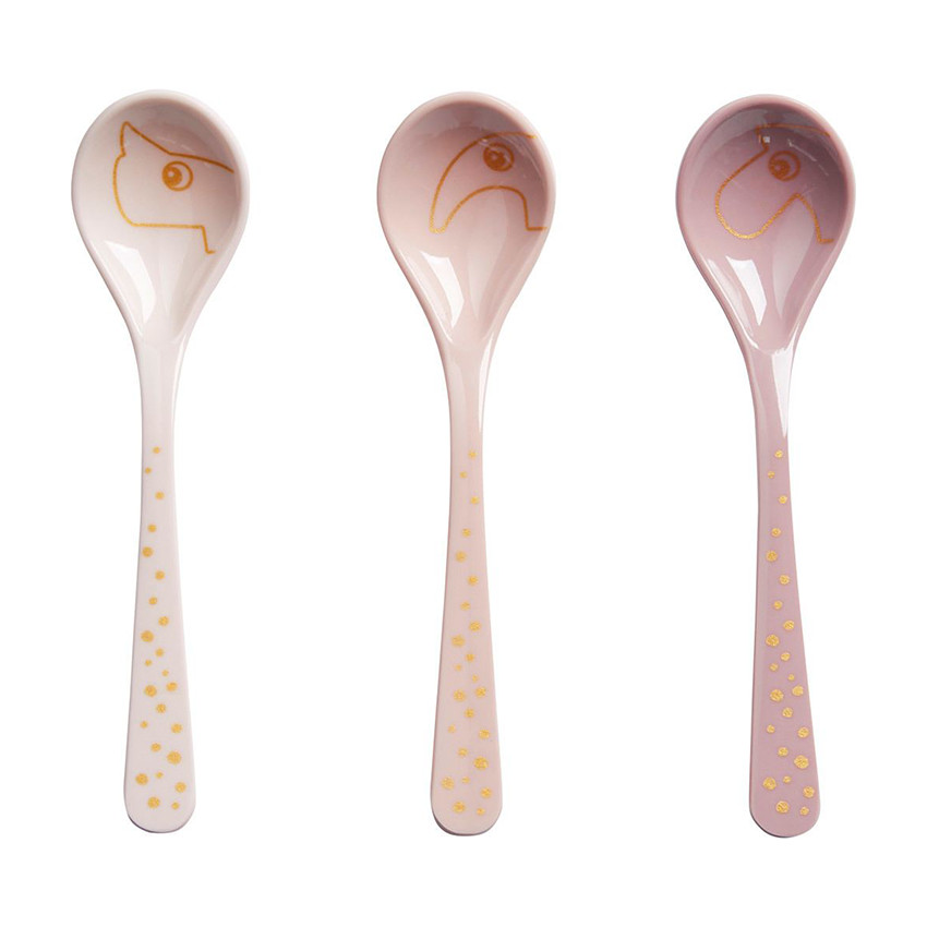 Κουτάλι φαγητού-σετ 3 τμχ-happy dots-powder tones 