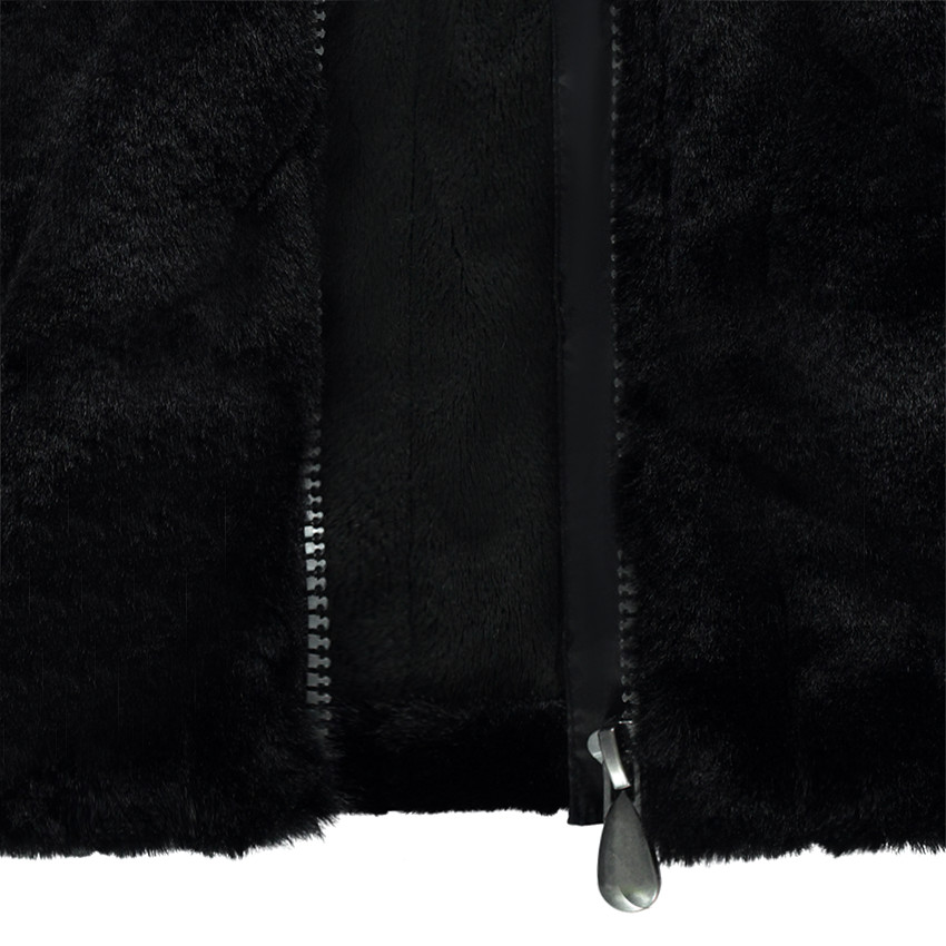 Κοντή ζακέτα από συνθετική γούνα με επένδυση από sherpa 