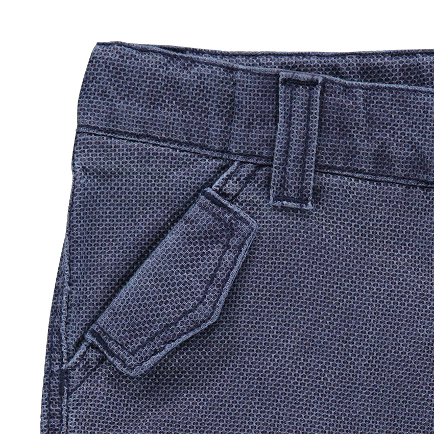 Βαμβακερή βερμούδα νηματοβαφή με κυψελωτή ύφανση 