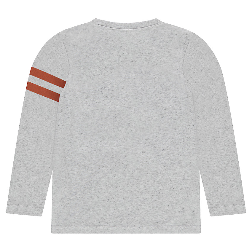 Παιδικά - Μακρυμάνικη μπλούζα με λωρίδες για αντίθεση και τυπωμένο κείμενο 