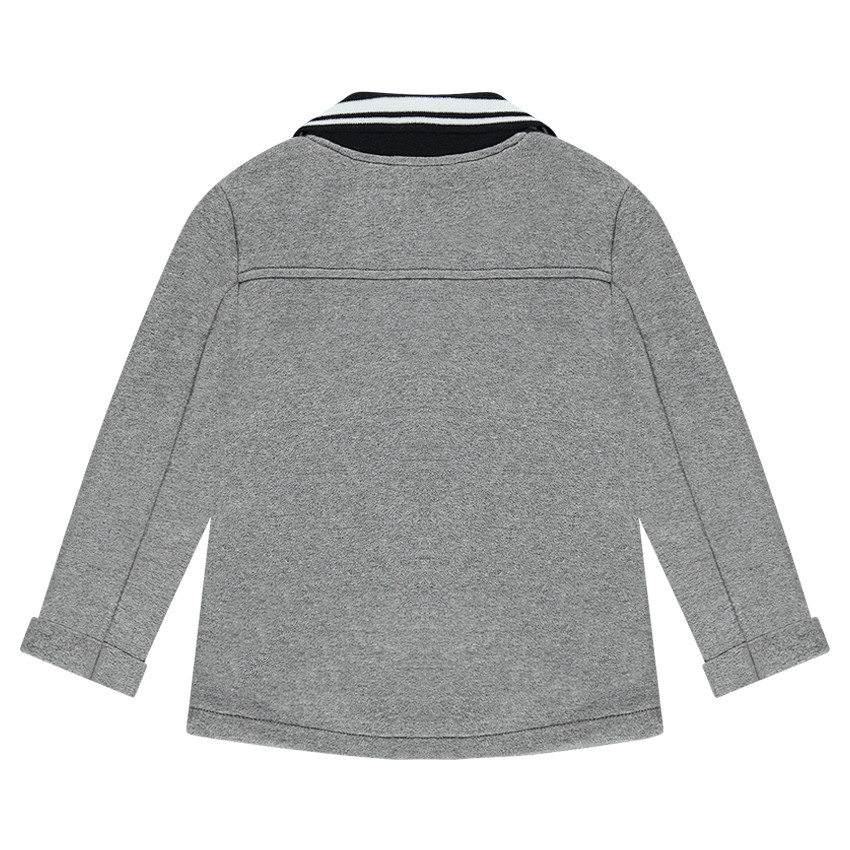 Φανελένιο σακάκι σε στιλ blazer με λαιμόκοψη με διακοσμητικό σχέδιο 