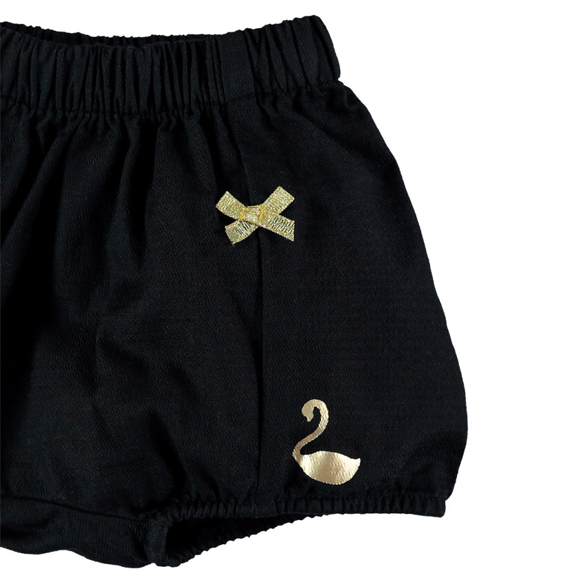 Σετ  φόρεμα με κύκνους και  bloomer ,ε χρυσό φιογκάκι 