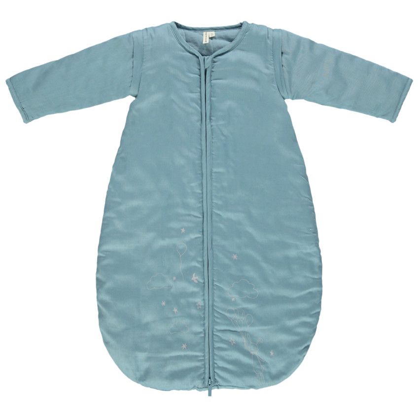 Μπλε υπνόσακος με αφαιρούμενα μανίκια και φαντεζί μοτίβα 