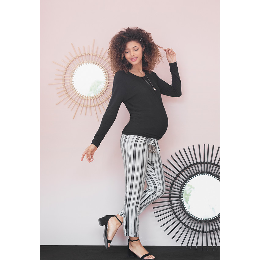 Λεπτό πλεκτό εγκυμοσύνης με γυαλιστερό σιρίτι 