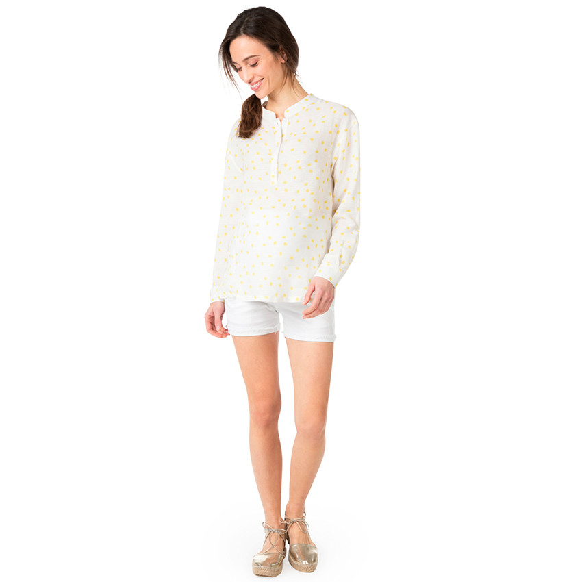 Τουνίκ εγκυμοσύνης με κίτρινο πουά μοτίβο 