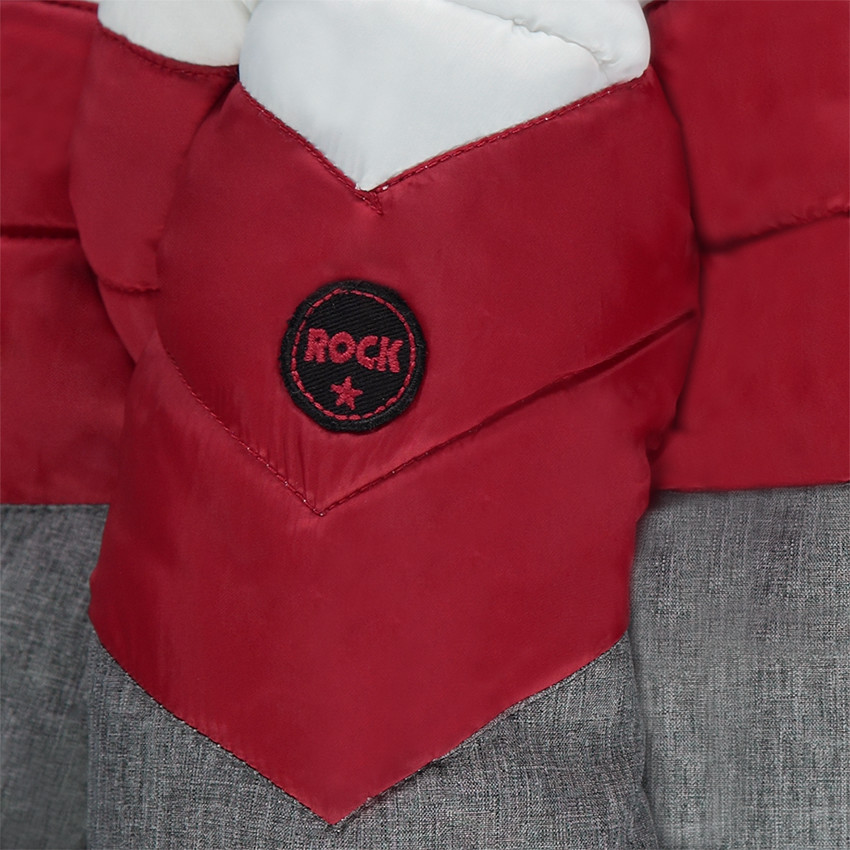 Καπιτονέ μπουφάν με επένδυση από sherpa και απλικέ σήμα 