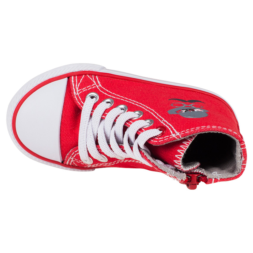 Baskets montantes à lacets et zip avec bonhomme printé 
