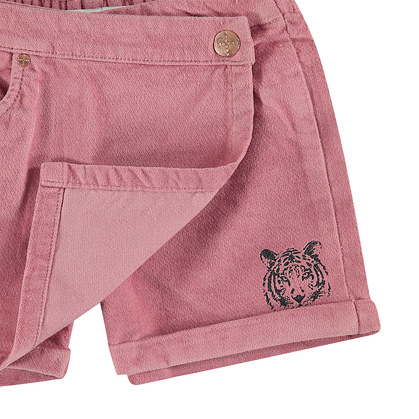 Φούστα-σορτσάκι από λείο βελουτέ ύφασμα με γυαλιστερό νήμα 