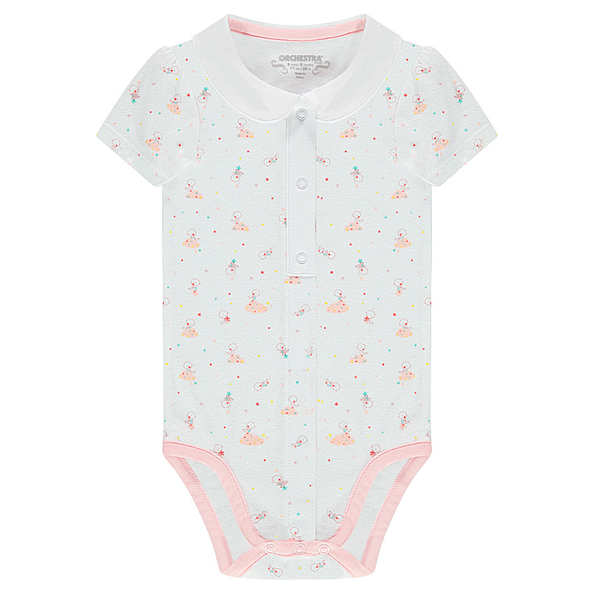 Κοντομάνικο φορμάκι με μοτίβο σε όλη την επιφάνεια και στρογγυλό γιακαδάκι 