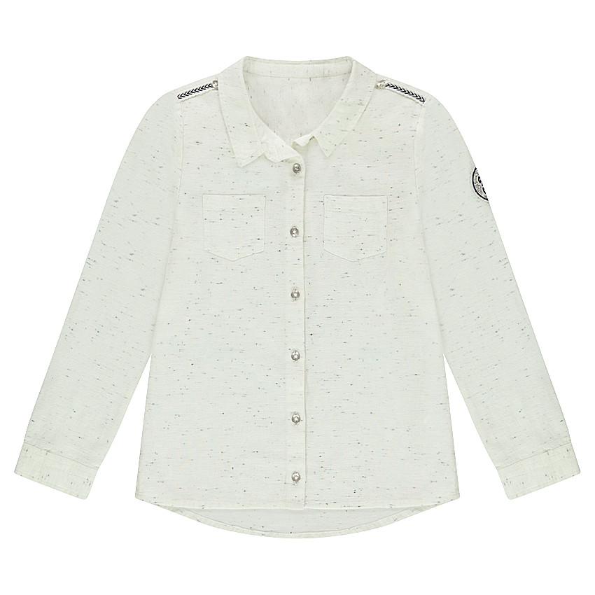 Παιδικά - Μακρυμάνικο βαμβακερό πουκάμισο με σιρίτια και σήματα  
