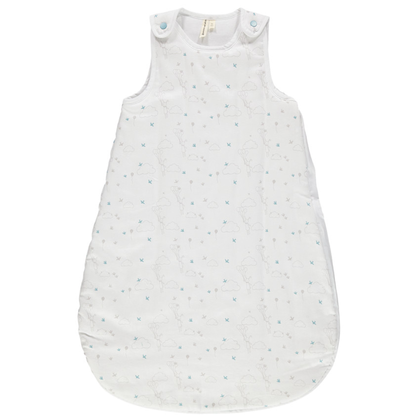 Αμάνικος υπνόσακος με εμπριμέ μοτίβο και μπλε λεπτομέρειες 