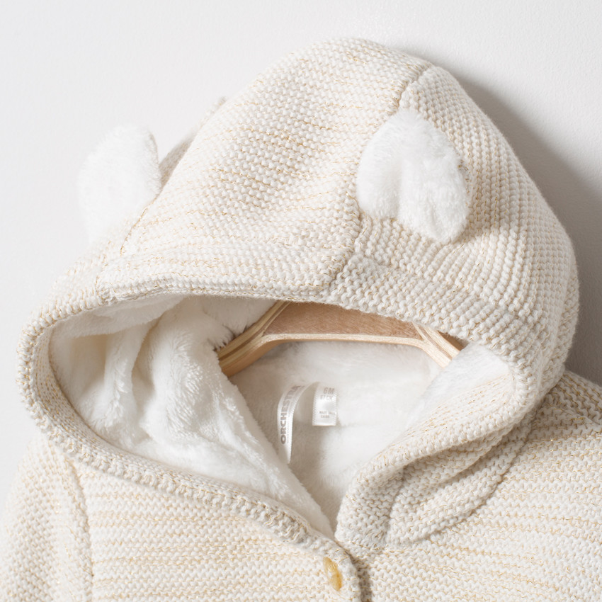 Veste en tricot brillant doublée sherpa avec poche 