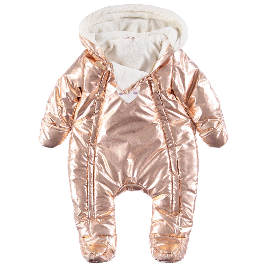 Φόρμα εξόδου με επένδυση sherpa και μεταλλιζέ ροζ εφέ 