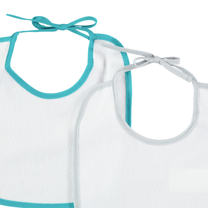 Σετ 5 πετσετέ κοντές σαλιάρες με ρέλι σε αντίθεση 