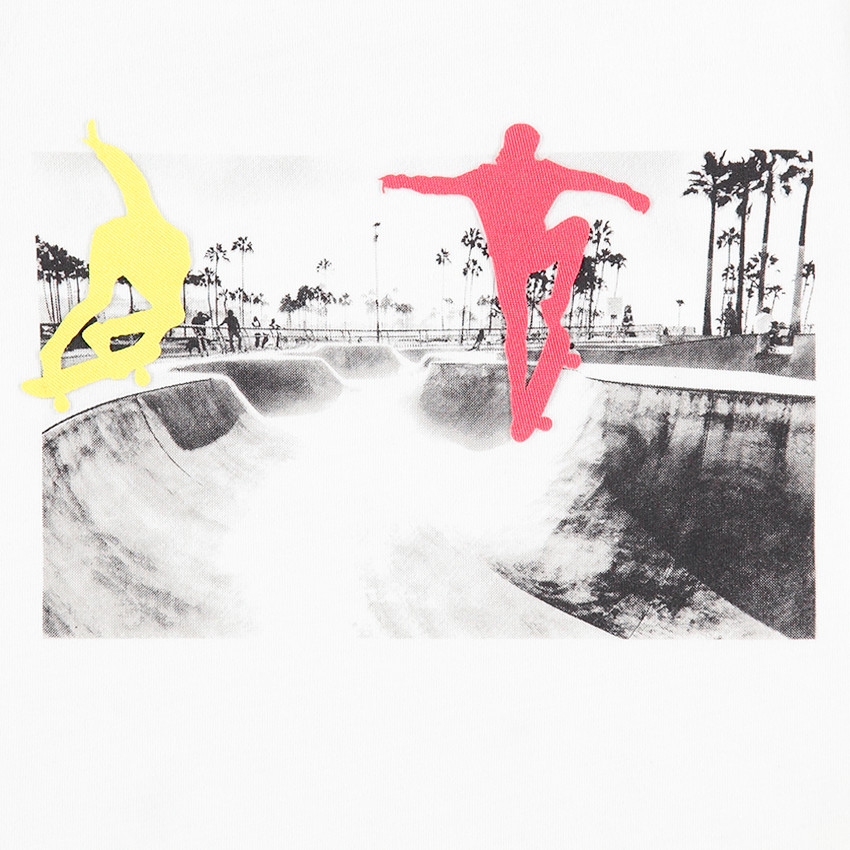 Μακρυμάνικη ζέρσεϊ μπλούζα με τυπωμένο μήνυμα και διακοσμητικά αυτοκόλλητα σκέιτερ 