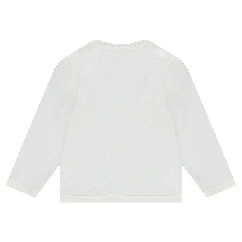 Παιδικά - Μονόχρωμη μακρυμάνικη μπλούζα ζέρσεϊ με άνοιγμα στη λαιμόκοψη 