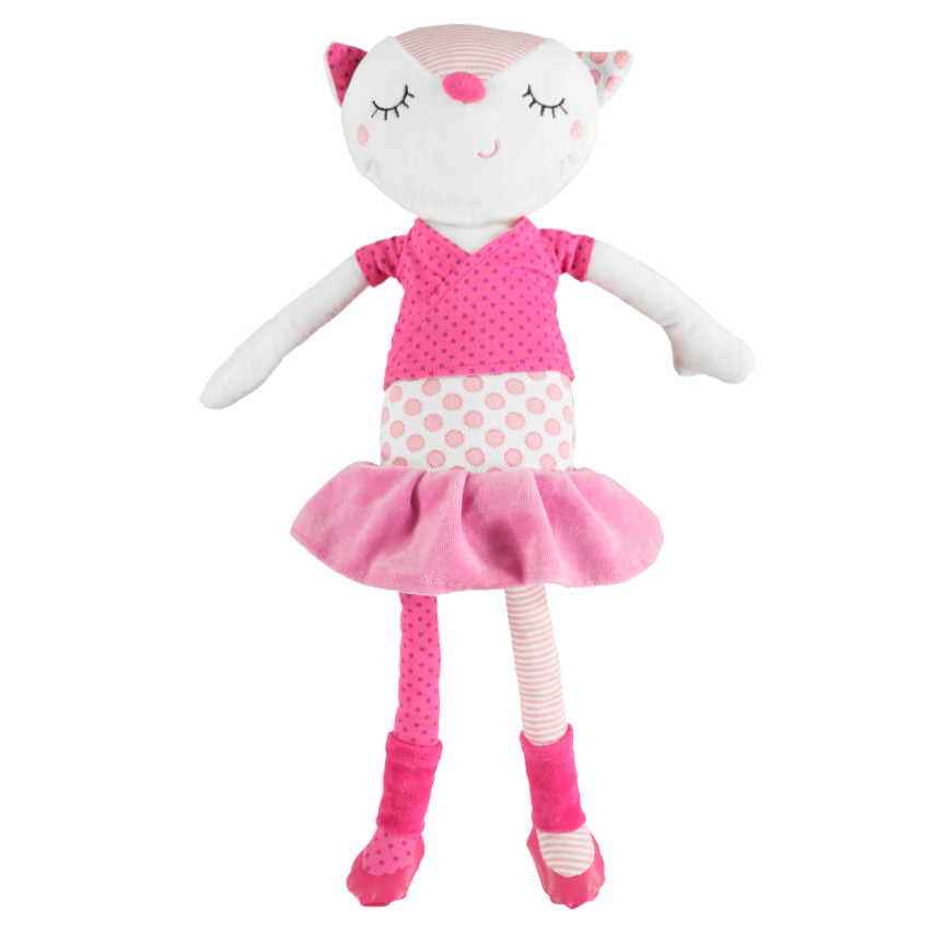 Peluche chat fantaisie ballerine en sherpa, jersey et velours 