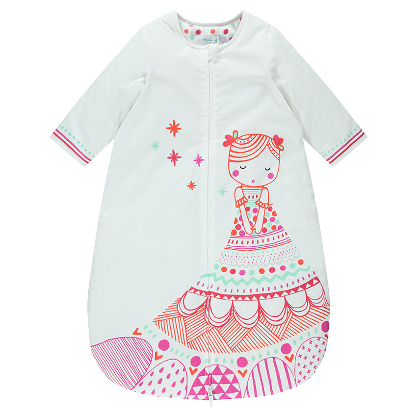 Turbulette manches longues print poupée en popeline doublée jersey 