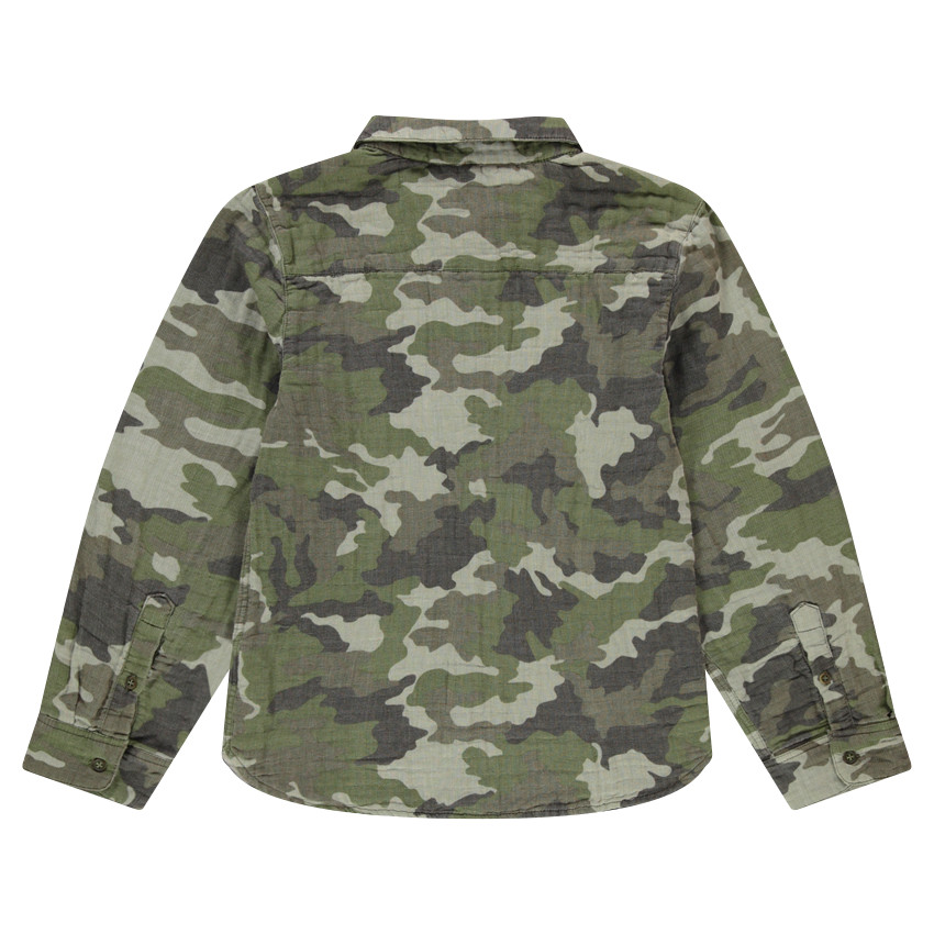 Παιδικά - Βαμβακερό πουκάμισο διπλής όψης με εμπριμέ μοτίβο παραλλαγής  