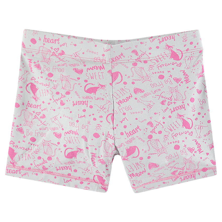 Πιτζάμα με αμάνικο τοπ, σορτς και στάμπα γάτες 