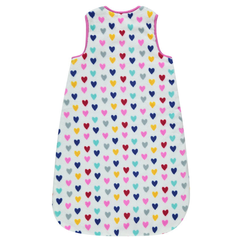 Turbulette sans manches en sherpa imprimée coeurs 