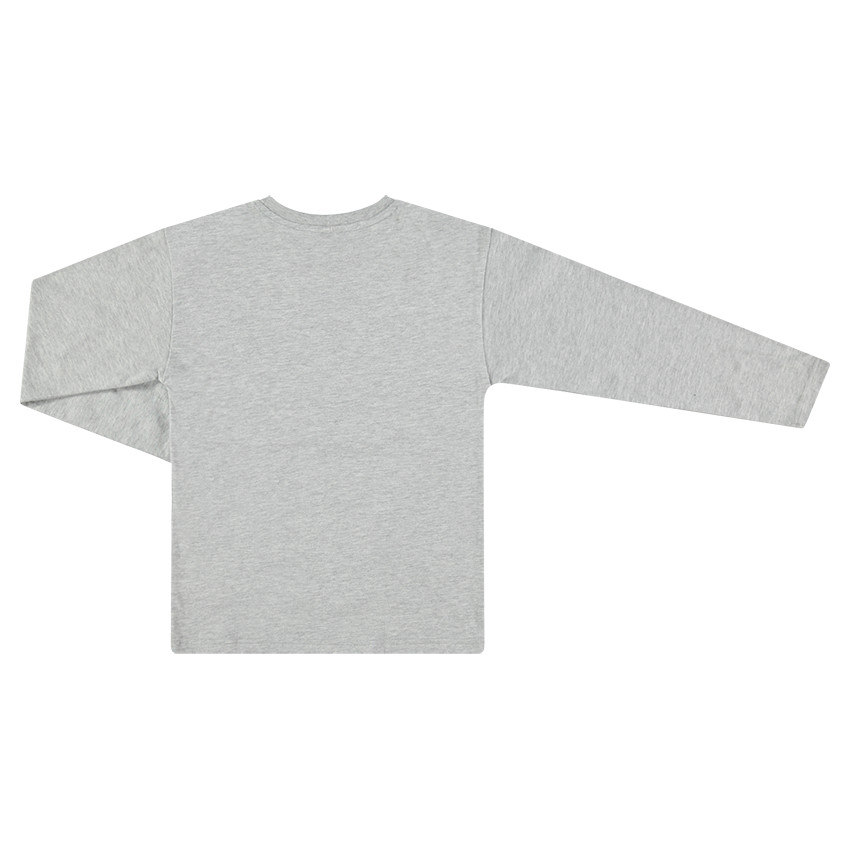 Μακρυμάνικη μπλούζα γκρι με τυπωμένο κείμενο 