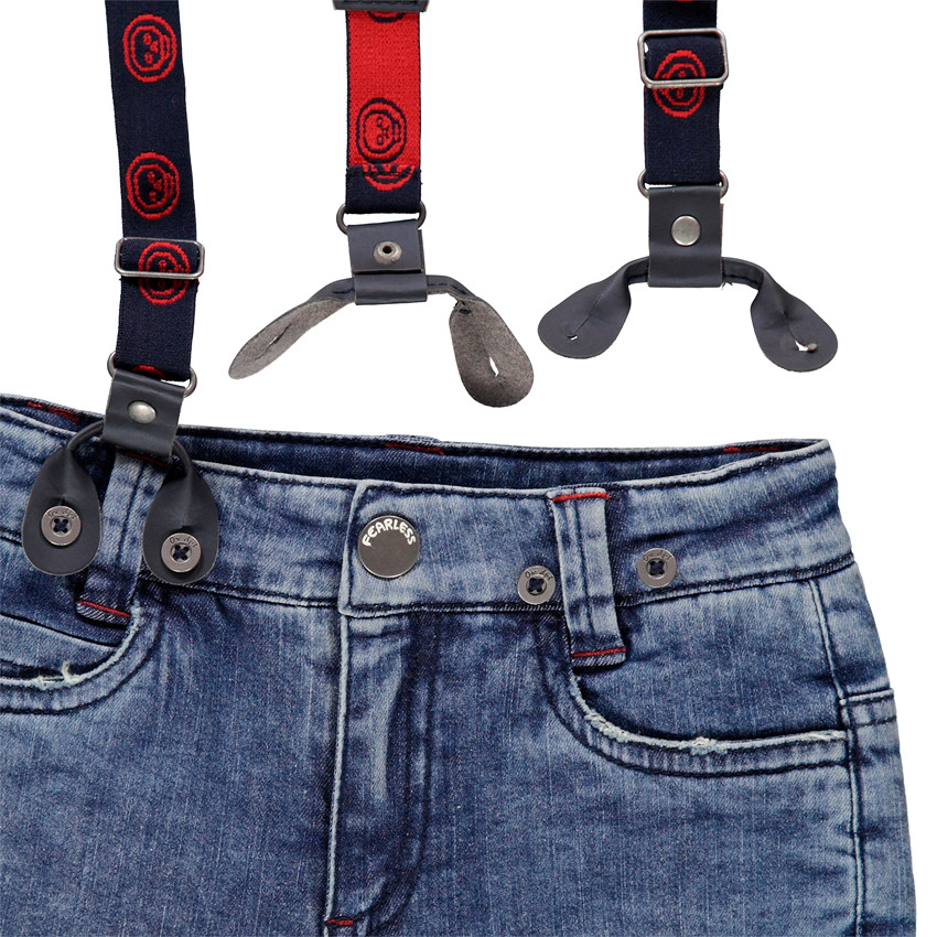 Τζιν με used όψη, επένδυση με καρό φανέλα και αφαιρούμενες τιράντες 