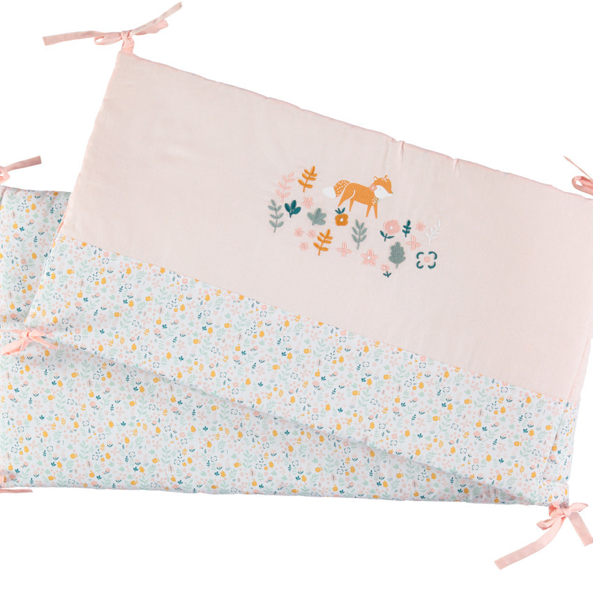 Πάντα κούνιας με 3 πανό, τυπωμένες αλεπούδες και φιογκάκια  