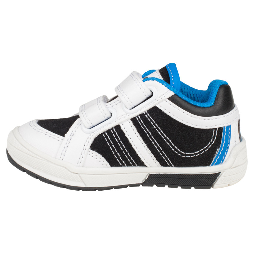 Baskets basses à scratchs bi-matière avec patch en gomme 