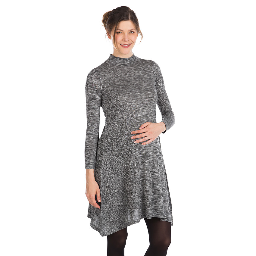 Φόρεμα εγκυμοσύνης από μελανζέ ύφασμα σε φαρδιά γραμμή 