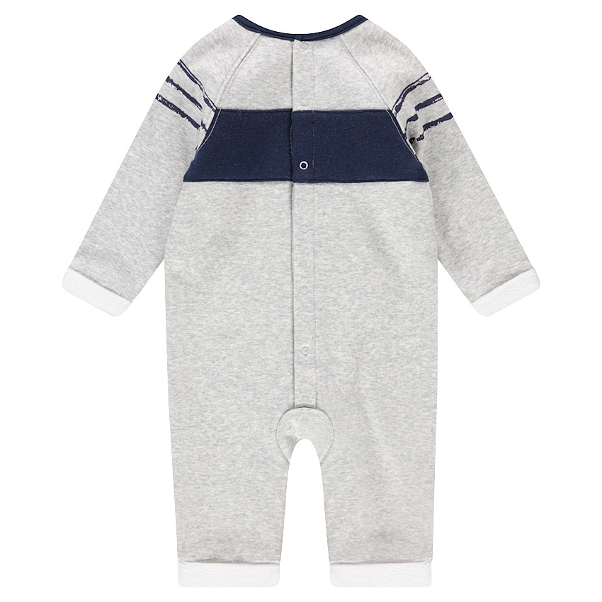 Μακρύ πλεκτό ολόσωμο φορμάκι με επένδυση από sherpa, λωρίδες και τσέπη καγκουρό 