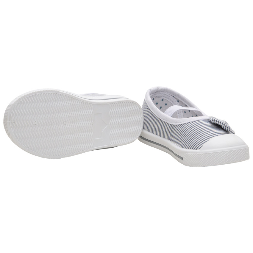 Υφασμάτινα ριγέ παπουτσάκια με μεταλλιζέ ίνες και φιόγκο, νούμερα 20 έως 23 