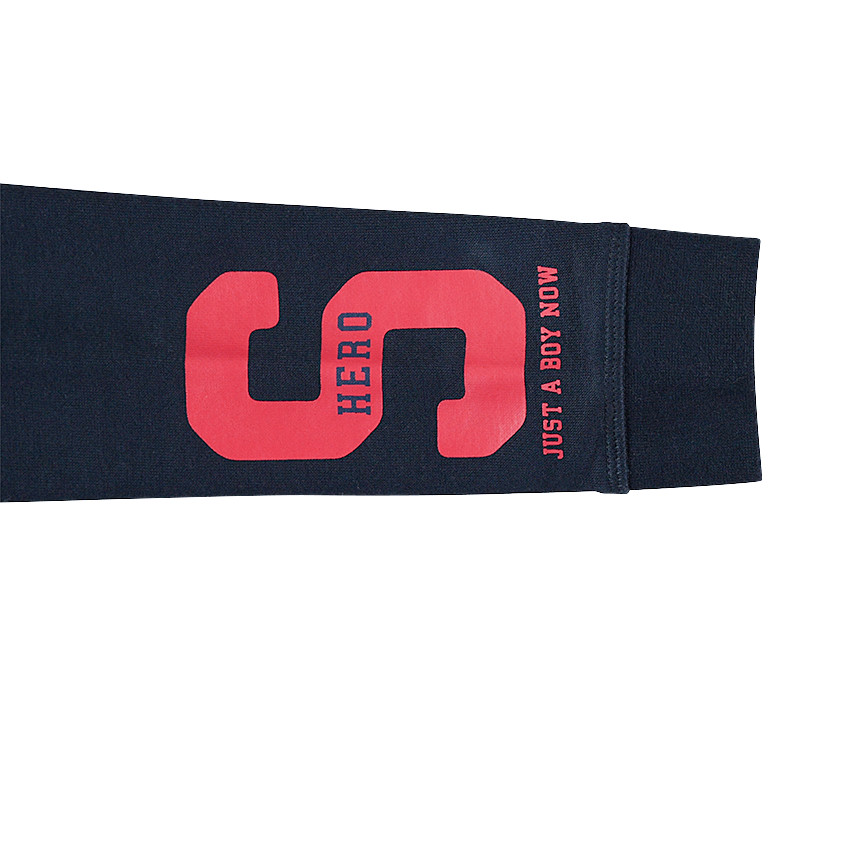 Ζακέτα με κουκούλα από φανέλα και τυπωμένα κείμενα 