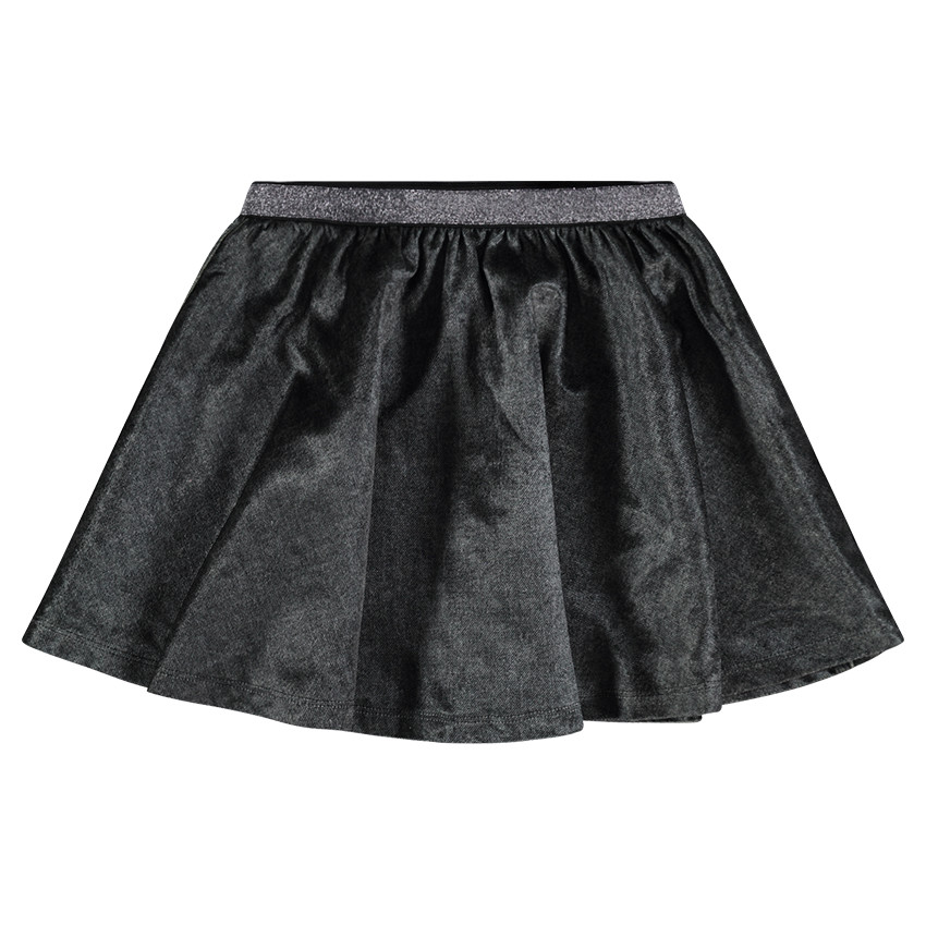 Κλος βελουτέ φούστα με γυαλιστερή ζώνη 