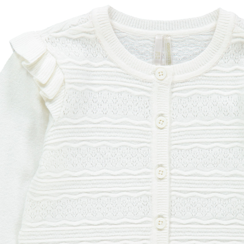 Gilet en maille fantaisie et volants 