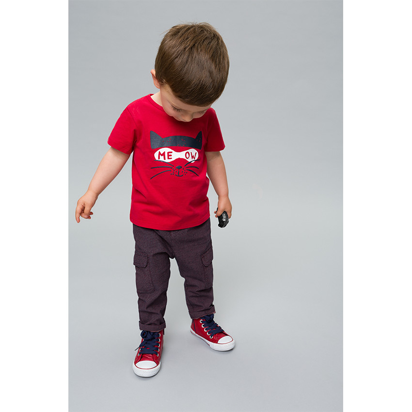 Κοντομάνικη μπλούζα από ζέρσεϊ με τυπωμένη γάτα 