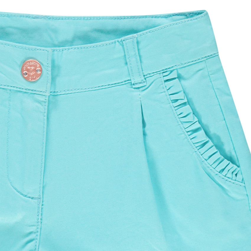 Σορτς βαμβακερό με βολάν στις τσέπες 